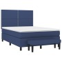 Cama box spring con colchón tela azul 140x190 cm de , Camas y somieres - Ref: Foro24-3136515, Precio: 520,14 €, Descuento: %