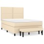 Cama box spring con colchón tela color crema 140x200 cm de , Camas y somieres - Ref: Foro24-3136522, Precio: 510,39 €, Descue...