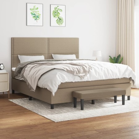 Cama box spring con colchón tela gris taupe 160x200 cm de , Camas y somieres - Ref: Foro24-3136529, Precio: 624,48 €, Descuen...