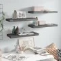 Estantes flotante de pared 4 uds MDF gris brillo 60x23,5x3,8 cm de vidaXL, Estantes y estanterías - Ref: Foro24-323792, Preci...