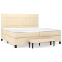 Cama box spring con colchón tela color crema 200x200 cm de , Camas y somieres - Ref: Foro24-3136626, Precio: 678,01 €, Descue...
