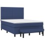 Cama box spring con colchón tela azul 140x200 cm de , Camas y somieres - Ref: Foro24-3136763, Precio: 530,84 €, Descuento: %