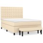 Cama box spring con colchón tela color crema 140x200 cm de , Camas y somieres - Ref: Foro24-3136922, Precio: 554,42 €, Descue...