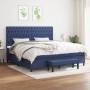 Cama box spring con colchón tela azul 200x200 cm de , Camas y somieres - Ref: Foro24-3136867, Precio: 803,06 €, Descuento: %