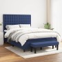 Cama box spring con colchón tela azul 140x190 cm de , Camas y somieres - Ref: Foro24-3136915, Precio: 544,90 €, Descuento: %