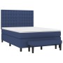 Cama box spring con colchón tela azul 140x190 cm de , Camas y somieres - Ref: Foro24-3136915, Precio: 544,90 €, Descuento: %