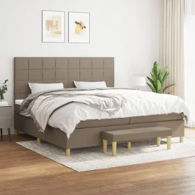 Cama box spring con colchón tela gris taupe 200x200 cm de , Camas y somieres - Ref: Foro24-3137185, Precio: 831,92 €, Descuen...