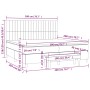 Cama box spring con colchón tela color crema 200x200 cm de , Camas y somieres - Ref: Foro24-3137346, Precio: 716,38 €, Descue...