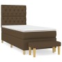 Cama box spring con colchón tela marrón oscuro 80x200 cm de , Camas y somieres - Ref: Foro24-3137352, Precio: 388,88 €, Descu...