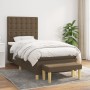 Cama box spring con colchón tela marrón oscuro 100x200 cm de , Camas y somieres - Ref: Foro24-3137456, Precio: 391,62 €, Desc...