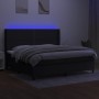 Cama box spring colchón y luces LED tela negro 200x200 cm de , Camas y somieres - Ref: Foro24-3138263, Precio: 649,58 €, Desc...
