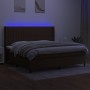 Cama box spring colchón luces LED tela marrón oscuro 200x200 cm de , Camas y somieres - Ref: Foro24-3138504, Precio: 669,80 €...