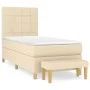 Boxspringbett mit cremefarbenem Stoffmatratze 90x200 cm. von , Betten und Lattenroste - Ref: Foro24-3137130, Preis: 344,18 €,...