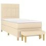 Boxspringbett mit cremefarbenem Stoffmatratze 90x200 cm. von , Betten und Lattenroste - Ref: Foro24-3137130, Preis: 344,18 €,...