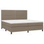 Cama box spring con colchón tela gris taupe 200x200 cm de , Camas y somieres - Ref: Foro24-3141725, Precio: 661,58 €, Descuen...