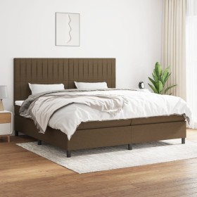 Cama box spring con colchón tela marrón oscuro 200x200 cm de , Camas y somieres - Ref: Foro24-3141964, Precio: 644,34 €, Desc...