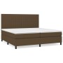 Cama box spring con colchón tela marrón oscuro 200x200 cm de , Camas y somieres - Ref: Foro24-3141964, Precio: 644,34 €, Desc...