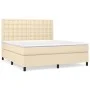 Box spring bed with cream-colored fabric mattress 160x200 cm by , Beds and slatted bases - Ref: Foro24-3142110, Price: 580,68...