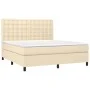 Box spring bed with cream-colored fabric mattress 160x200 cm by , Beds and slatted bases - Ref: Foro24-3142110, Price: 580,68...
