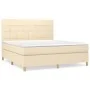 Box spring bed with cream-colored fabric mattress 180x200 cm by , Beds and slatted bases - Ref: Foro24-3142358, Price: 631,68...