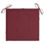 Sillas de jardín 8 uds madera teca con cojines rojo tinto de , Sillas de jardín - Ref: Foro24-3072898, Precio: 621,15 €, Desc...
