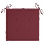 Sillas de jardín 8 uds madera teca con cojines rojo tinto de , Sillas de jardín - Ref: Foro24-3072898, Precio: 657,74 €, Desc...