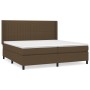 Cama box spring con colchón tela marrón oscuro 200x200 cm de , Camas y somieres - Ref: Foro24-3131620, Precio: 661,40 €, Desc...