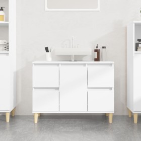 Armario para lavabo madera contrachapada blanco 80x33x60 cm de , Tocadores de baño - Ref: Foro24-821268, Precio: 85,99 €, Des...