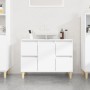 Armario para lavabo madera contrachapada blanco 80x33x60 cm de , Tocadores de baño - Ref: Foro24-821268, Precio: 85,99 €, Des...