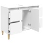 Armario para lavabo madera contrachapada blanco 80x33x60 cm de , Tocadores de baño - Ref: Foro24-821268, Precio: 85,99 €, Des...