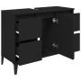 Armario para lavabo madera contrachapada negro 80x33x60 cm de , Tocadores de baño - Ref: Foro24-821277, Precio: 76,51 €, Desc...