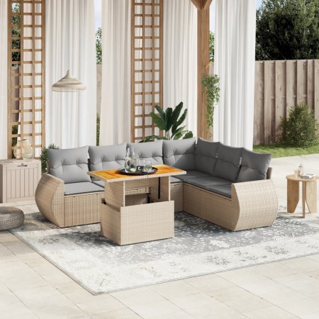 Juego de sofás de jardín con cojines beige 8 pzas ratán PE de , Conjuntos de jardín - Ref: Foro24-3272312, Precio: 527,17 €, ...