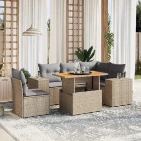 Juego de sofás jardín con cojines 6 pzas ratán sintético beige by , Garden sets - Ref: Foro24-3272641, Price: 440,42 €, Disco...