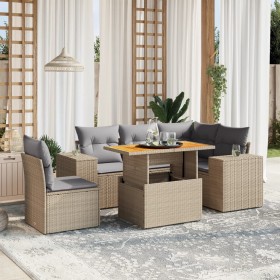 Juego de sofás jardín con cojines 6 pzas ratán sintético beige de , Conjuntos de jardín - Ref: Foro24-3272641, Precio: 434,98...