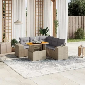 Juego de sofás jardín con cojines 6 pzas ratán sintético beige de , Conjuntos de jardín - Ref: Foro24-3272634, Precio: 440,42...