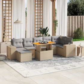 Juego de sofás de jardín con cojines beige 8 pzas ratán PE de , Conjuntos de jardín - Ref: Foro24-3272746, Precio: 534,44 €, ...
