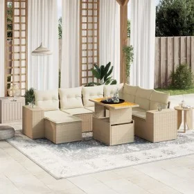 Juego de sofás de jardín con cojines beige 8 pzas ratán PE by , Garden sets - Ref: Foro24-3272752, Price: 574,92 €, Discount: %