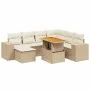 Juego de sofás de jardín con cojines beige 8 pzas ratán PE by , Garden sets - Ref: Foro24-3272752, Price: 574,92 €, Discount: %