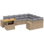 Juego de sofás jardín con cojines beige 10 pzas ratán sintético de , Conjuntos de jardín - Ref: Foro24-3272802, Precio: 639,4...