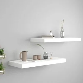 Estantes flotantes de pared 2 uds MDF blanco 60x23,5x3,8 cm de vidaXL, Estantes y estanterías - Ref: Foro24-323812, Precio: 3...