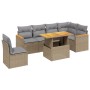 Set sofás de jardín 7 piezas y cojines ratán sintético beige de , Conjuntos de jardín - Ref: Foro24-3273103, Precio: 467,29 €...