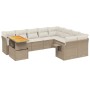 Juego de sofás jardín con cojines beige 10 pzas ratán sintético de , Conjuntos de jardín - Ref: Foro24-3271919, Precio: 684,7...