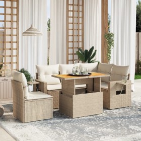 Juego de sofás jardín con cojines 6 pzas ratán sintético beige de , Conjuntos de jardín - Ref: Foro24-3271758, Precio: 444,43...