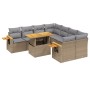 Set de sofás de jardín 9 pzas con cojines ratán sintético beige de , Conjuntos de jardín - Ref: Foro24-3273446, Precio: 585,9...