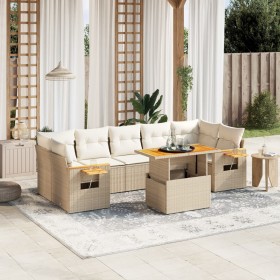 Juego de sofás de jardín con cojines beige 8 pzas ratán PE de , Conjuntos de jardín - Ref: Foro24-3273431, Precio: 623,71 €, ...