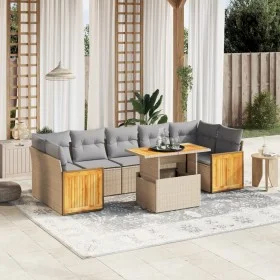 Gartensofagarnitur mit beigen Kissen, 8-teilig, aus PE-Rattan. von , Gartensets - Ref: Foro24-3273873, Preis: 571,24 €, Rabat...