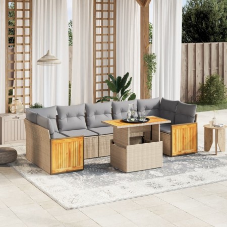 Juego de sofás de jardín con cojines beige 8 pzas ratán PE de , Conjuntos de jardín - Ref: Foro24-3273873, Precio: 552,09 €, ...