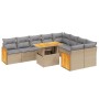 Juego de sofás jardín con cojines beige 10 pzas ratán sintético de , Conjuntos de jardín - Ref: Foro24-3274118, Precio: 623,2...