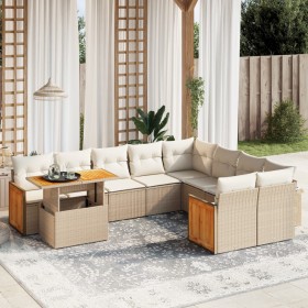 Juego de sofás jardín con cojines beige 10 pzas ratán sintético de , Conjuntos de jardín - Ref: Foro24-3274124, Precio: 662,9...
