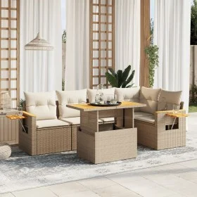 Juego de sofás jardín con cojines 6 pzas ratán sintético beige de , Conjuntos de jardín - Ref: Foro24-3273508, Precio: 510,62...